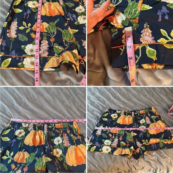 THEIR NIBS Fall Thanksgiving Pumpkin Patch Dreams Pajama Short Set Navy M NWT - Picture 11 of 12